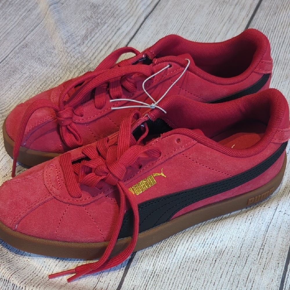 Puma Kids Vibrant Red and Black Sneakers